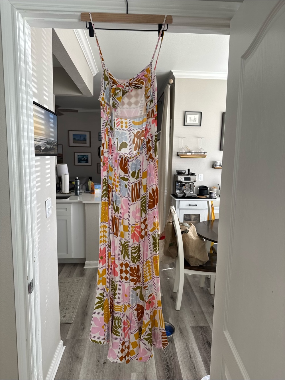 Colorful Patchwork Floral Maxi Dress - Picture 2 of 4
